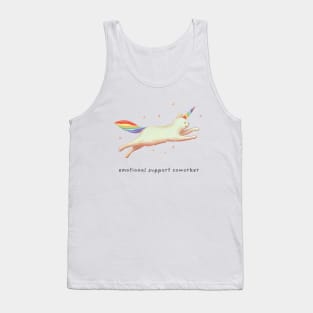 Emotional Support Coworker with Unicorn Cat Gift for co-workers Tank Top